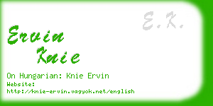 ervin knie business card